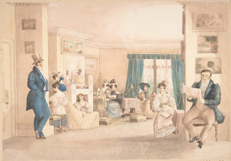 An Interior at Hatton, Warwickshire, 1820-30.