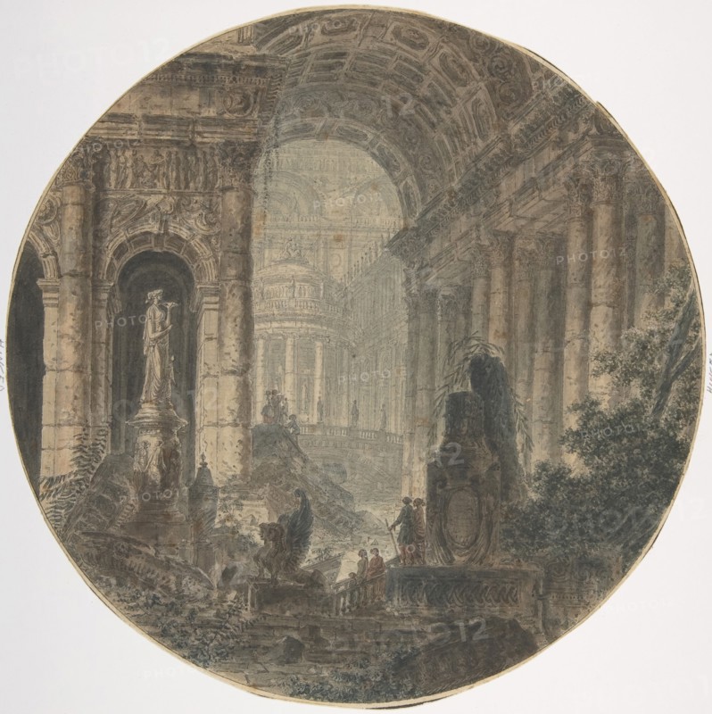 Architectural fantasy, 18th century.
