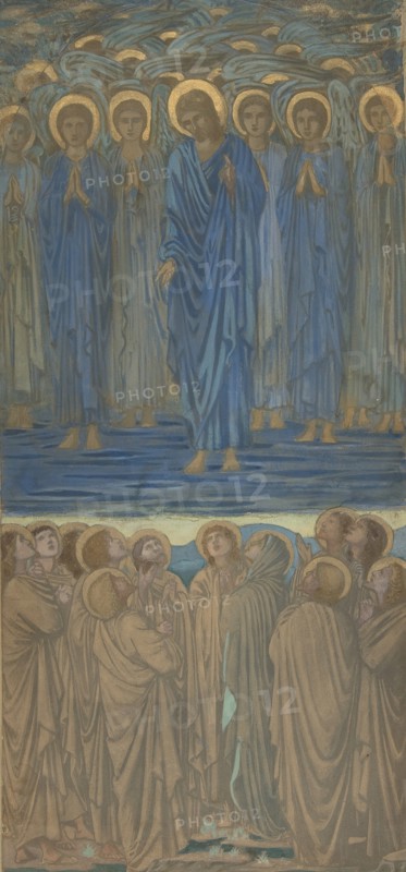 Ascension of Christ (Acts I, 1-9): Study for stained-glass window, ca. 1875-84.