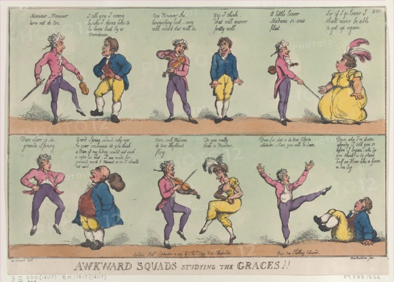 Awkward Squads Studying the Graces!!, August 29, 1809.