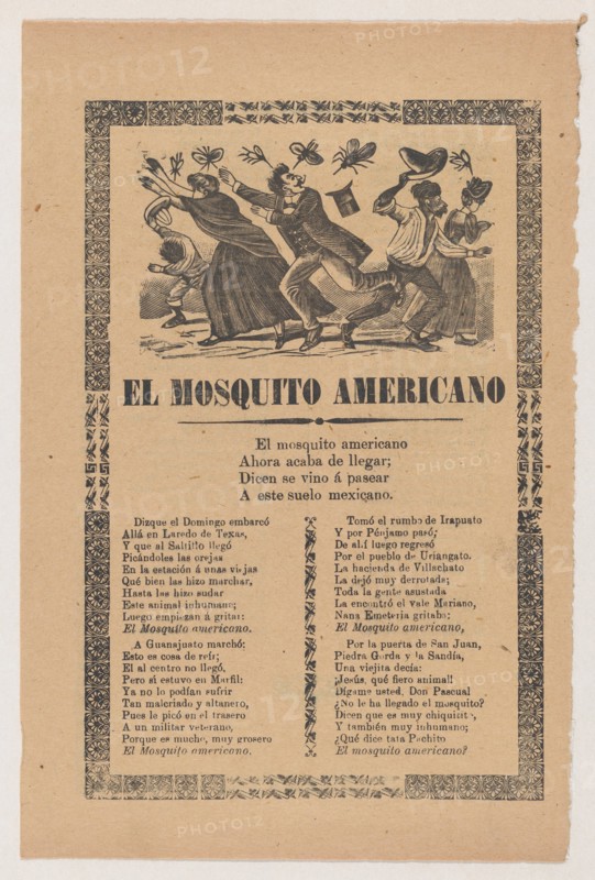 Broadsheet relating to the American Mosquito with verse critical of U.S. imperialism, 1903.