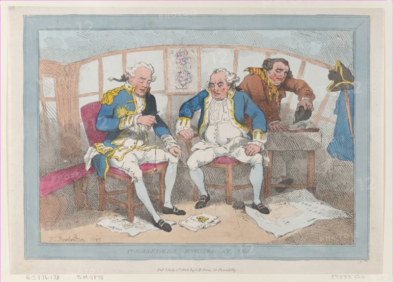 Commanders Engaged at Sea, [1785], reissued July 1, 1802.