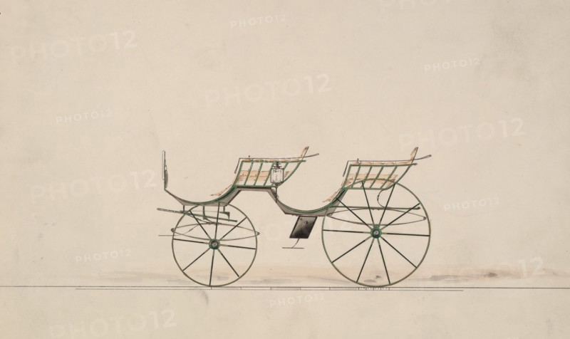 Design for 4 seat Phaeton, no top (unnumbered), 1850-70.