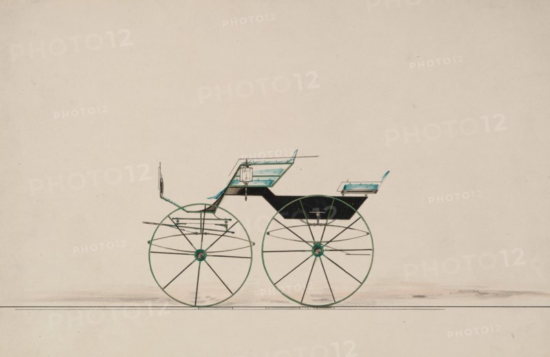 Design for 4 seat Phaeton, no top (unnumbered), 1850-70.