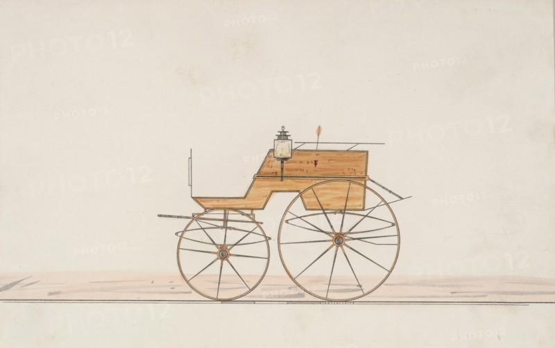 Design for 4 seat Phaeton, no top (unnumbered), 1850-70.