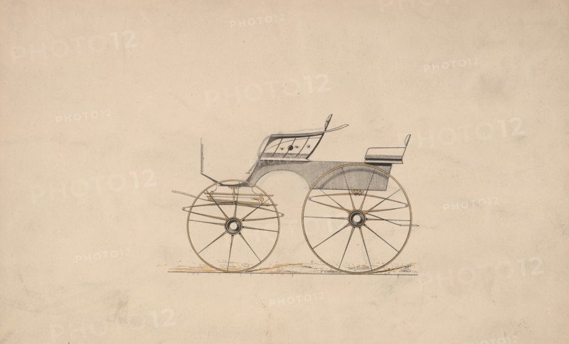 Design for 4 seat Phaeton, no top (unnumbered), 1850-70.
