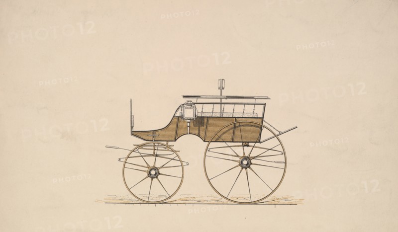 Design for 4 seat Phaeton, no top (unnumbered), 1850-70.