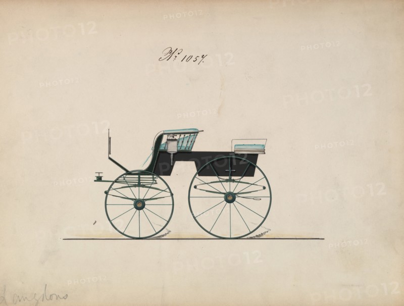 Design for 4 seat Phaeton, no top, no. 1057, 1850-70.