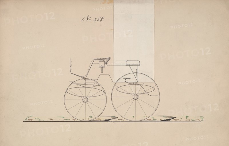 Design for 4 seat Phaeton, no top, no. 358, 1850-70.