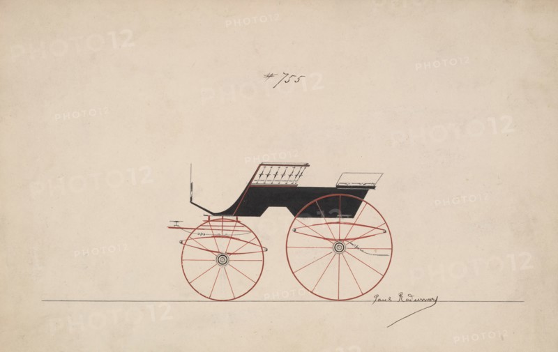Design for 4 seat Phaeton, no top, no. 755, 1850-70.