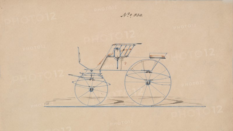 Design for 4 seat Phaeton, no top, no. 930, 1850-70.