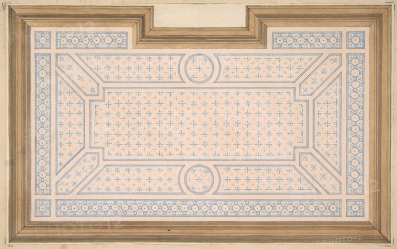Design for a ceiling, 1860-1900.