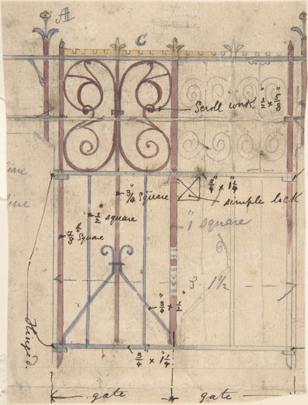 Design for a Church Gate, ca. 1880.