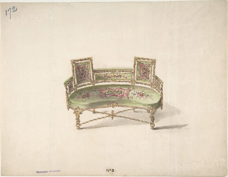 Design for a Curve-backed Settee, early 19th century.