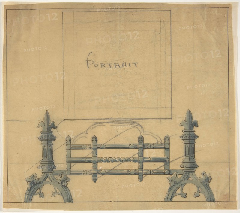 Design for a Fireplace Grate, 19th century.