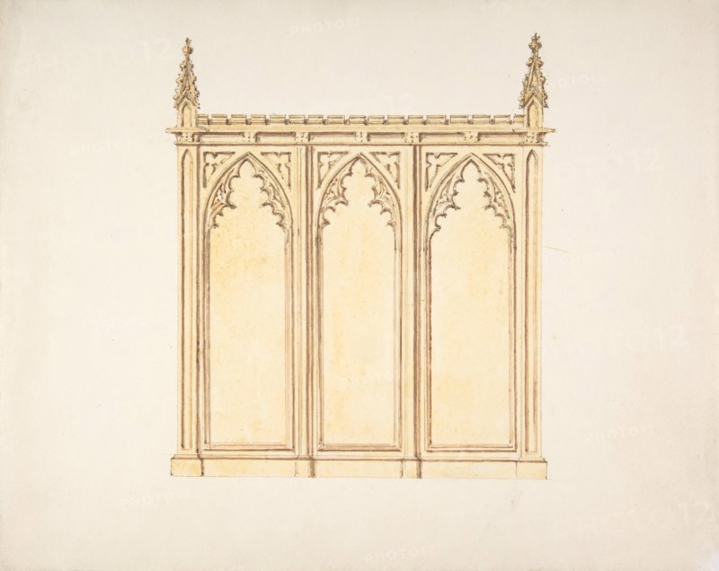 Design for a Gothic Paneling, early 19th century.