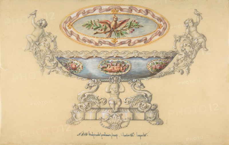 Design for a Porcelain Cup, 19th century.