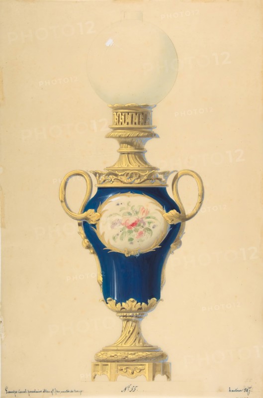 Design for an Oil Lamp, 19th century.