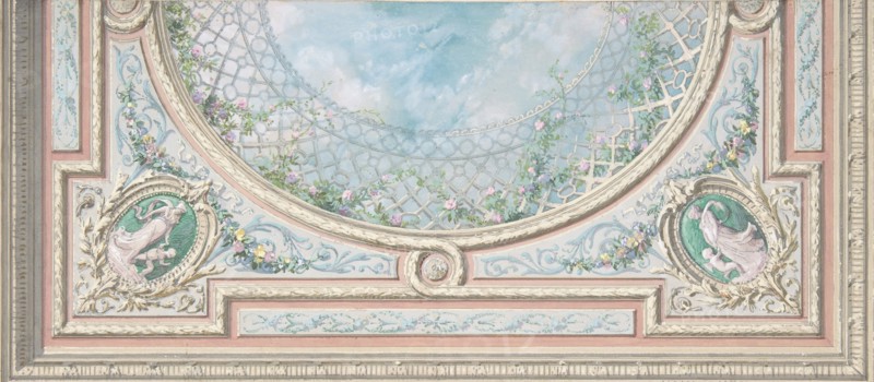 Design for Ceiling, Bedroom of Mme de Marconnoy, second half 19th century.