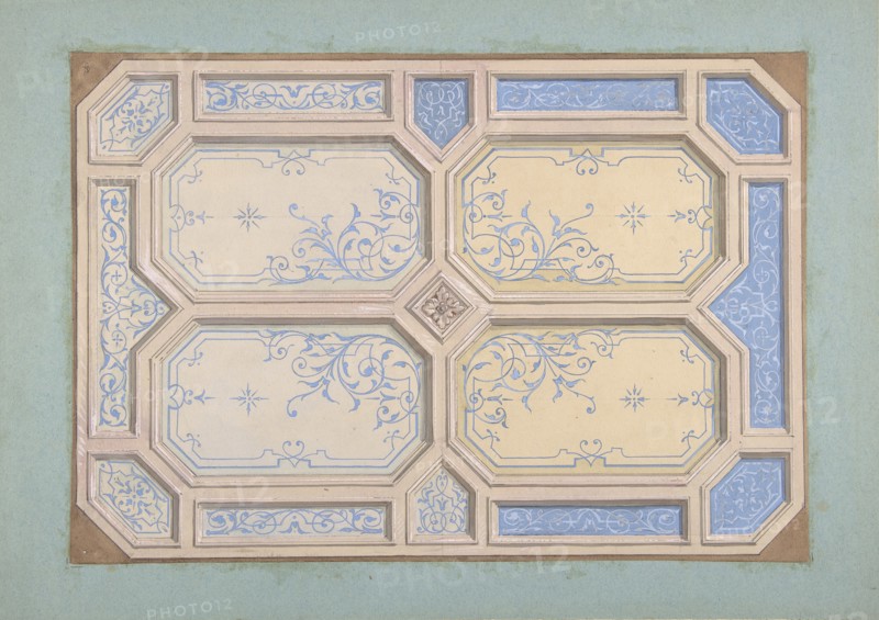 Design for Ceiling, Hôtel Hope, 1867.