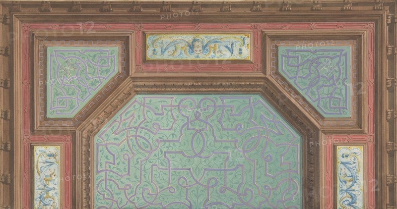 Design for Ceiling, Hôtel Hope, 1867.