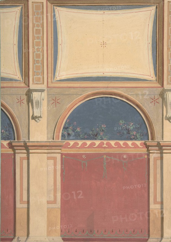 Design for Elevation of Gallery Bay, Deepdene, Dorking, Surrey, 1875-79.