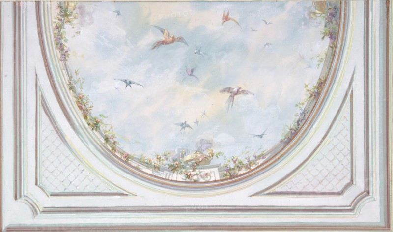 Design for Grand Salon Ceiling, Hôtel Hope, 1867.