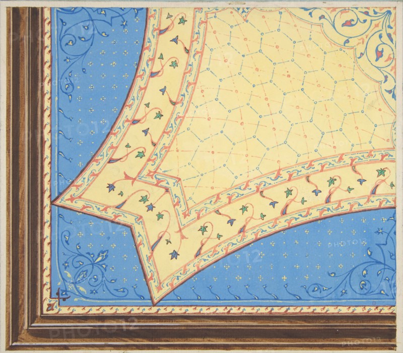Design for the painted decoration of a ceiling, second half 19th century.