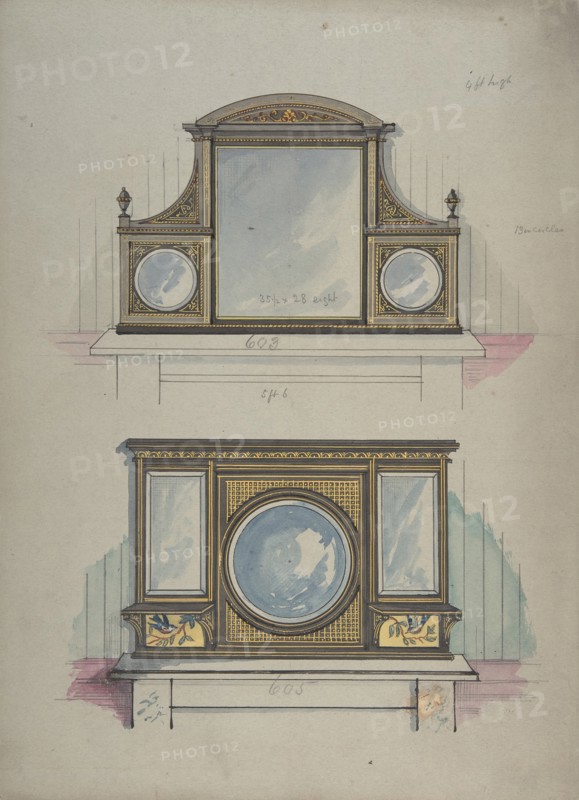 Design for Two Mirrors over Mantels, 1840-99.