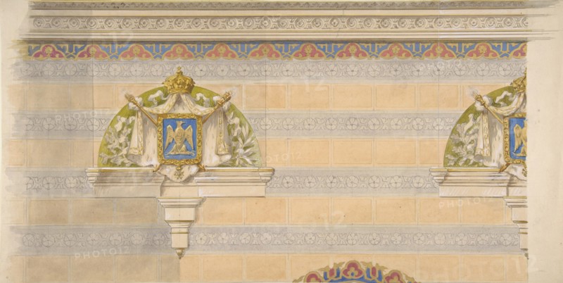 Design for Upper Wall Decoration, Farnborough, England, 1880-86.