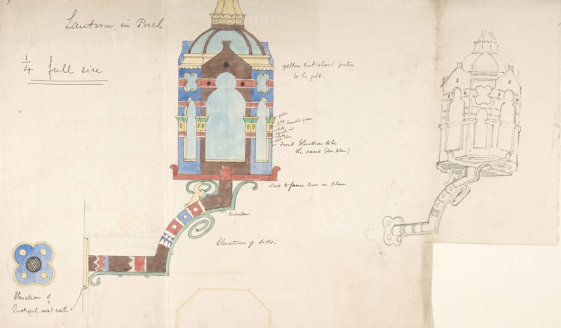 Designs for a Church Wall Lantern, ca. 1880.