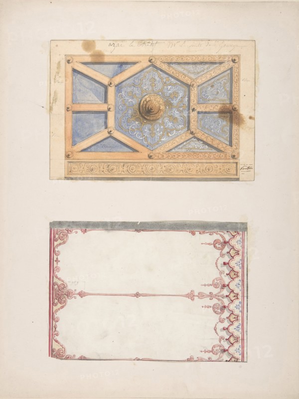 Designs for Ceiling and Wall Decoration for Monsieur Lecomte de la Grange, second half 19th century.