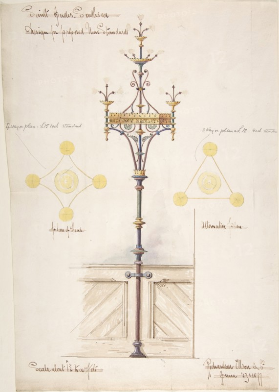 Designs for Nave Standards, St. Jude's Southsea, ca. 1880.