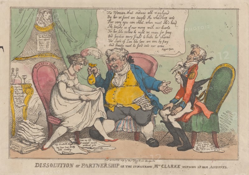 Dissolution of Partnership, or the Industrious Mrs. Clarke Winding Up Her Accounts, February 15, 1809.