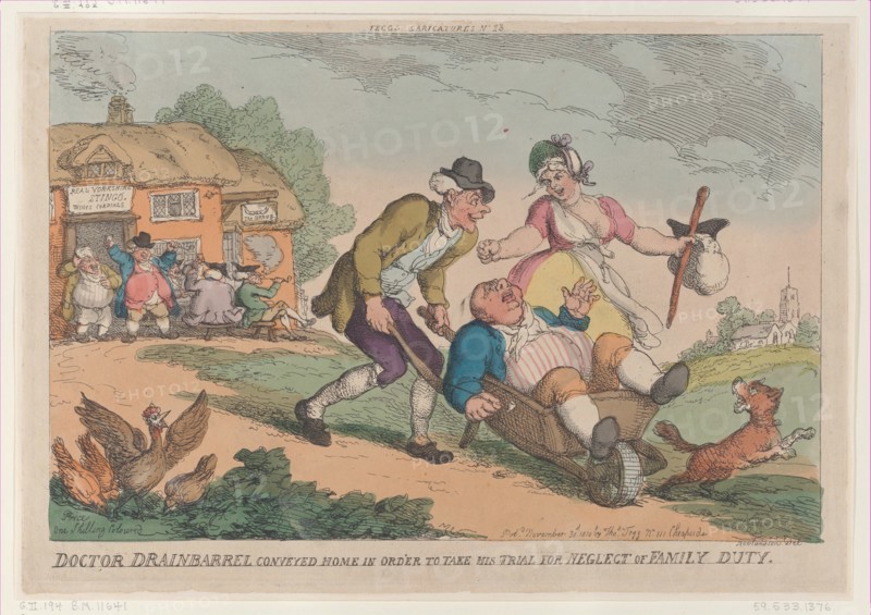 Doctor Drainbarrel Conveyed Home in order to Take His Trial for Neglect of Family Duty, November 30, 1810.