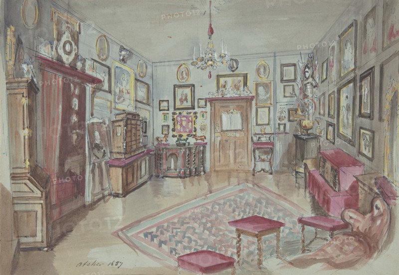 Drawing of an Interior: Atelier, 1857.