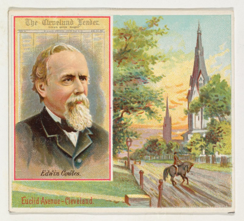 Edwin Cowles, The Cleveland Leader, from the American Editors series (N35) for Allen & Ginter Cigarettes, 1887.