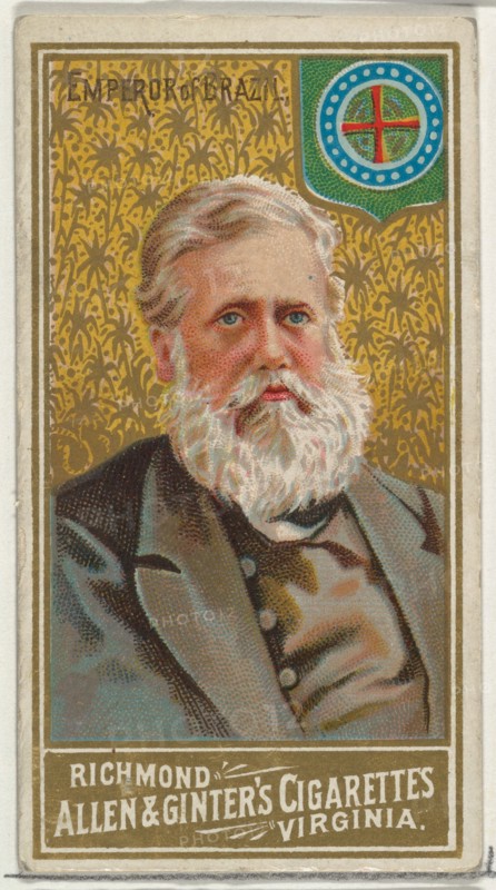 Emporer of Brazil, from World's Sovereigns series (N34) for Allen & Ginter Cigarettes, 1889.