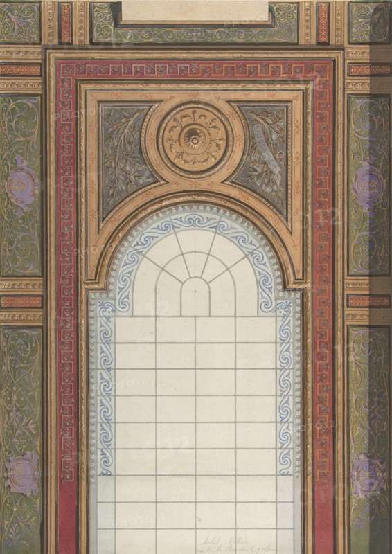 Gallery Ceiling Design, Hôtel Cottier, 1867.