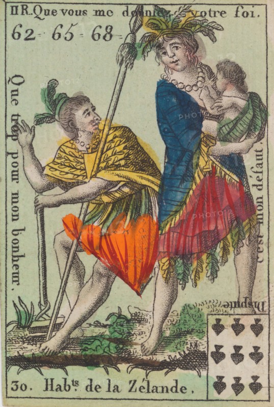 Hab.ts de la Zelande from Playing Cards (for Quartets) 'Costumes des Peuples Étrangers', 1700-1799.