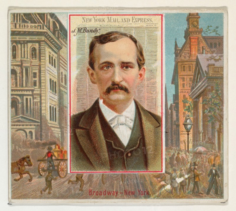 J.M. Bundy, New York Mail and Express, from the American Editors series (N35) for Allen & Ginter Cigarettes, 1887.