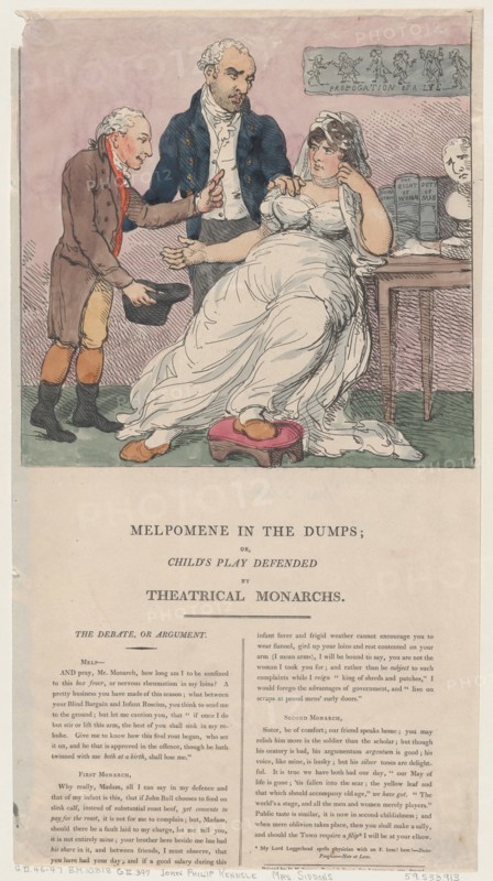 Melpomene in the Dumps, or Child's Play Defended by Theatrical Monarchs, 1804.