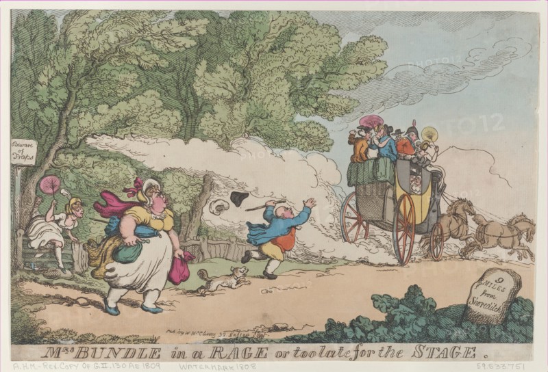 Mrs. Bundle in a Rage or too late for the Stage, [July 1, 1809], copy after.