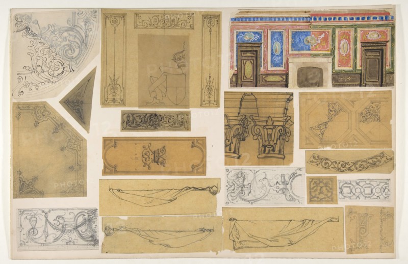 Nineteen designs for the painted decoration of interiors, 1830-97.
