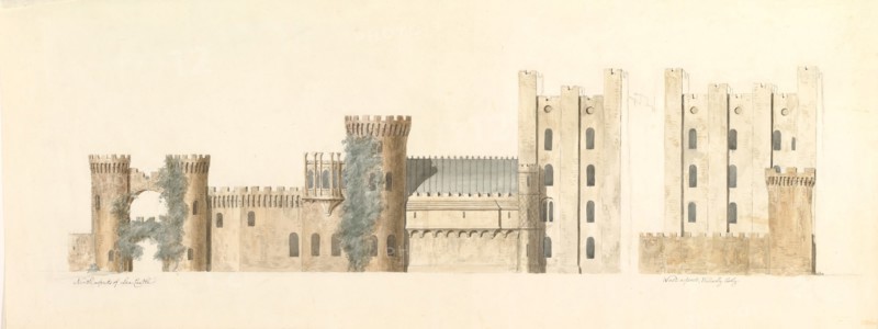 North Aspects of Lea Castle and West Aspect of Wolverly, Cookly, Worcestershire, ca. 1816.