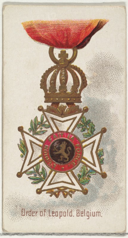 Order of Leopold, Belgium, from the World's Decorations series (N30) for Allen & Ginter Cigarettes, 1890.