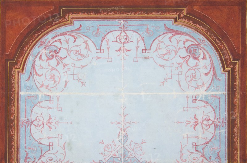 Partial design for painted ceiling, 19th century.