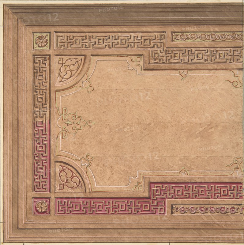 Partial Design for the decoration of a ceiling, 1840-97.