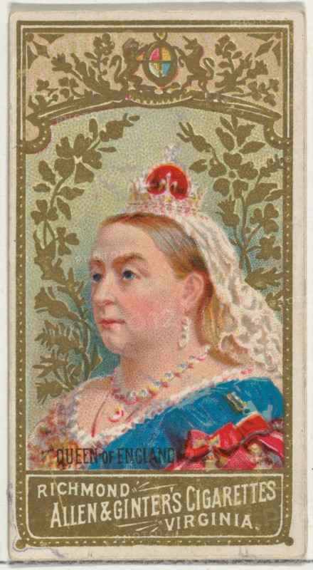 Queen of England, from World's Sovereigns series (N34) for Allen & Ginter Cigarettes, 1889.