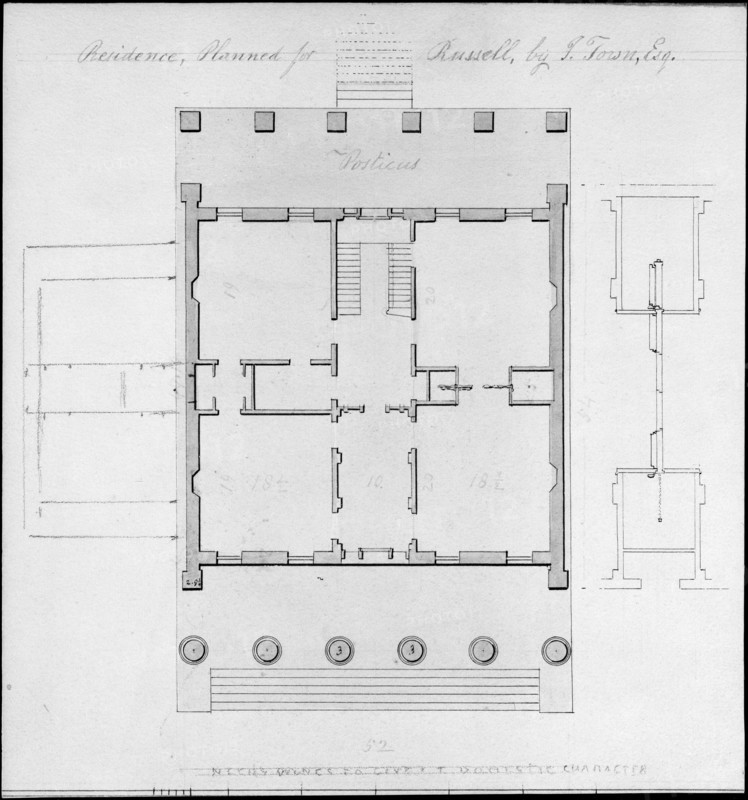 Residence, Planned for Russell, by I. Town, Esq., ca. 1828.